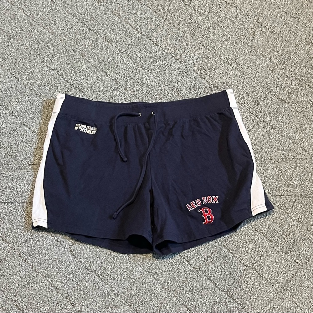 Boston Red Socks Shorts Womens XL Blue Red Major League Fitness Baseball